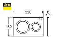 MEDIDAS PULSADOR INODORO PREVISTA VISIGN FOR STYLE 20 VIEGA